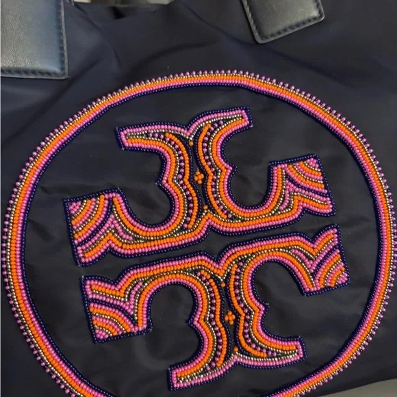 Tory Burch Ella Beaded Logo Tote - Picture 3 of 13